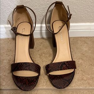 CL by Laundry Brown Snake Print Heels